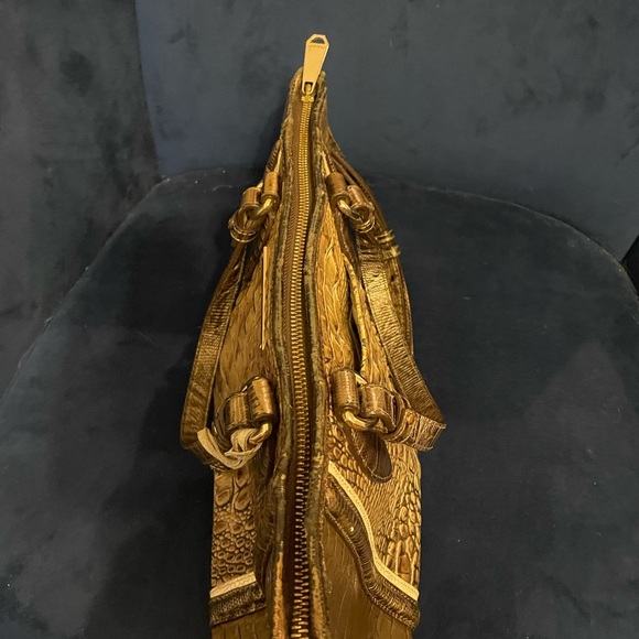 Brahmin Tan Crocodile-Embossed Shoulder Bag - Picture 3 of 7